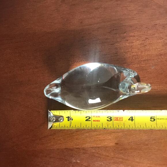 Bundle Of 2 VTG Animal Clear Art Glass Pieces Swan & Snail Napcoware Paperweight - Picture 10 of 12